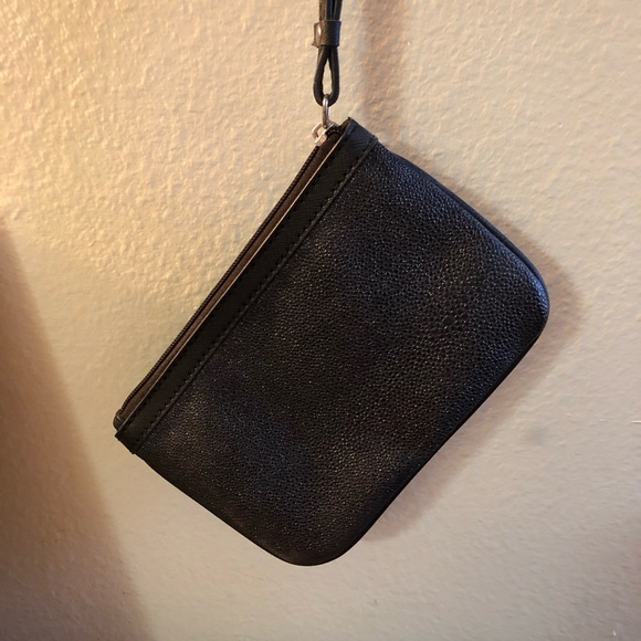 Nine West black pebbled sparkly metallic wristlet - Picture 4 of 7
